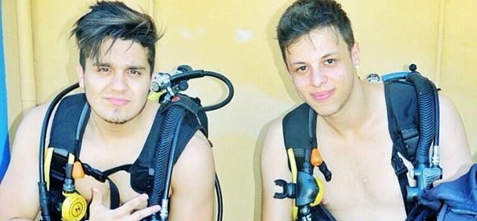 Luan Santana publica foto com equipamento de mergulho