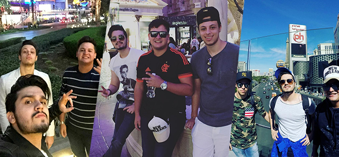 Luan Santana curte férias em Las Vegas com amigos