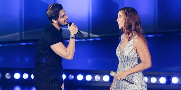 Ivete Sangalo recebe Luan Santana na gravação de seu DVD Acústico