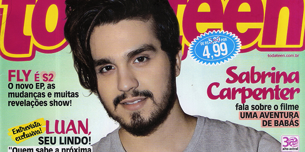 Luan Santana na capa da TodaTeen de julho