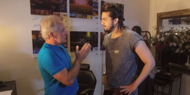 Otaviano Mesquista “invade” camarim de Luan Santana